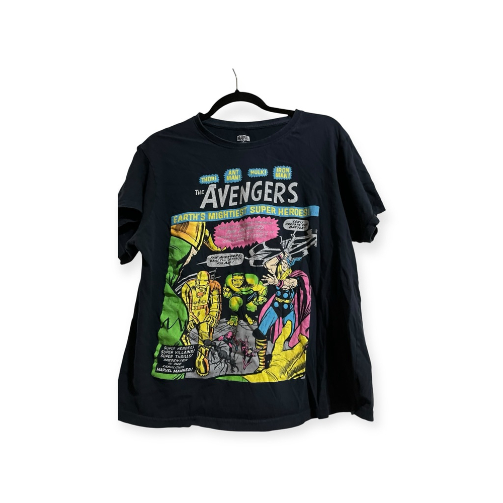 EUC Unisex Marvel The Avengers T-Shirt Black/Yellow Size M